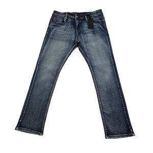 Steve's Jeans Men's 36x32 Uris Blue NWT Straight Leg Stretch Denim NEW Comfort